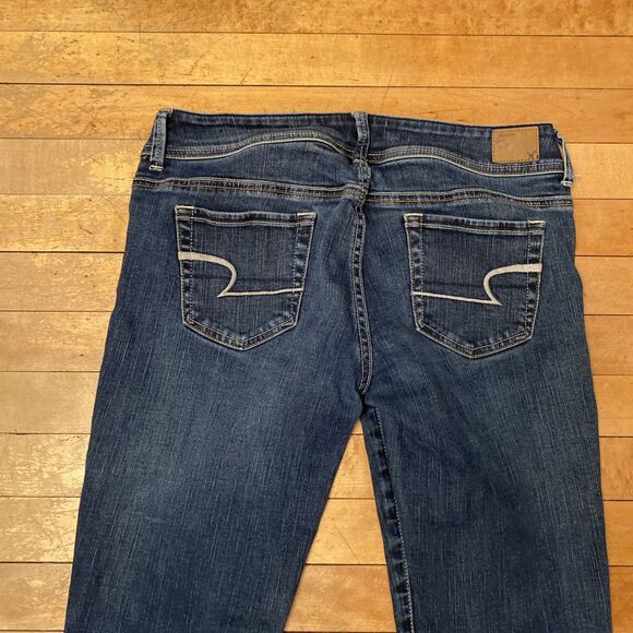 American Eagle Jeans Women’s Size 8 Original Boot Stretch Modified Bottom Slit - Picture 14 of 15